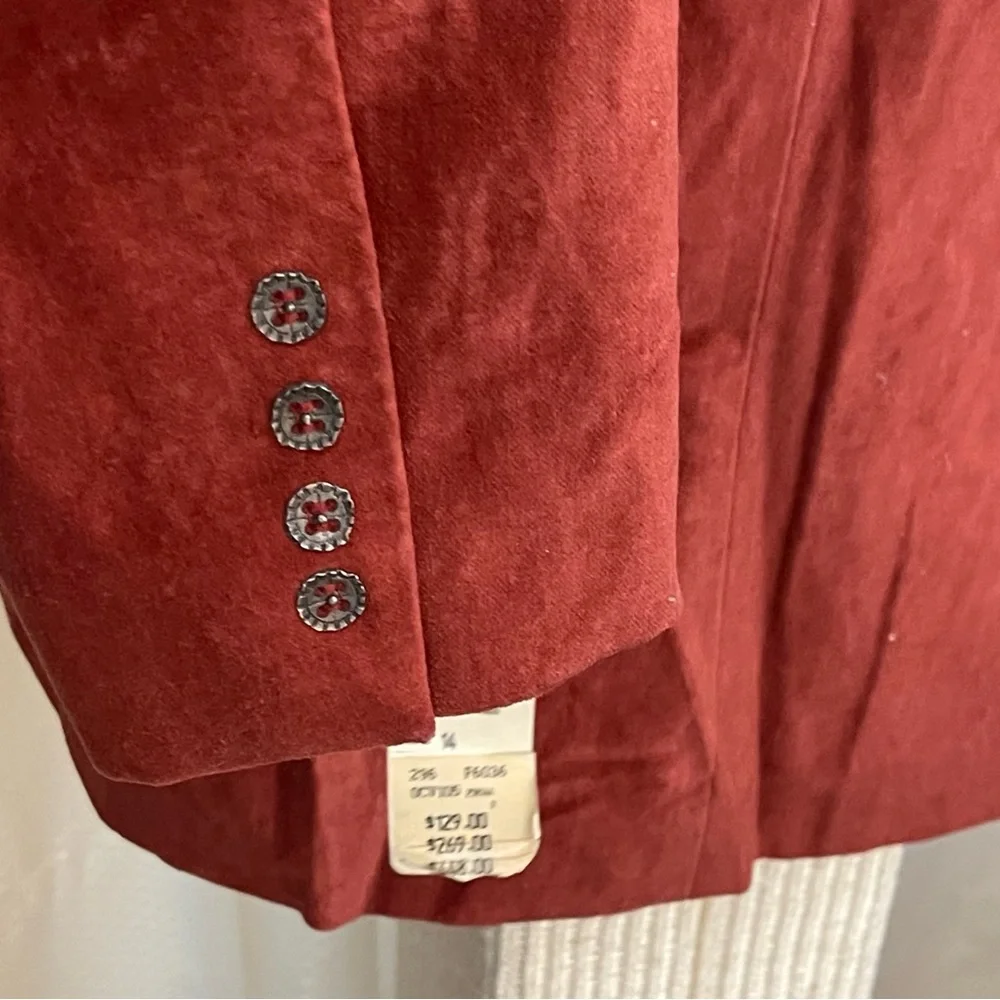 Elie Tahari faux suede blazer in rust - Picture 4 of 8